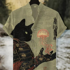 Men's Hawaiian Shirt | Short Sleeve Button Front Graphic Linen