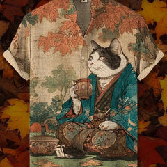Men's Hawaiian Shirt | Short Sleeve Button Front Graphic Linen