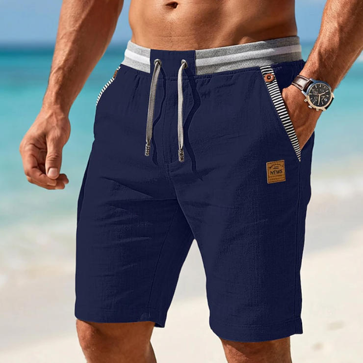 Men's Linen Shorts | Drawstring Relaxed Fit Deep Pockets