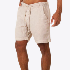 Men's Tailored Shorts | Relaxed Fit Linen Drawstring Rolled Hem