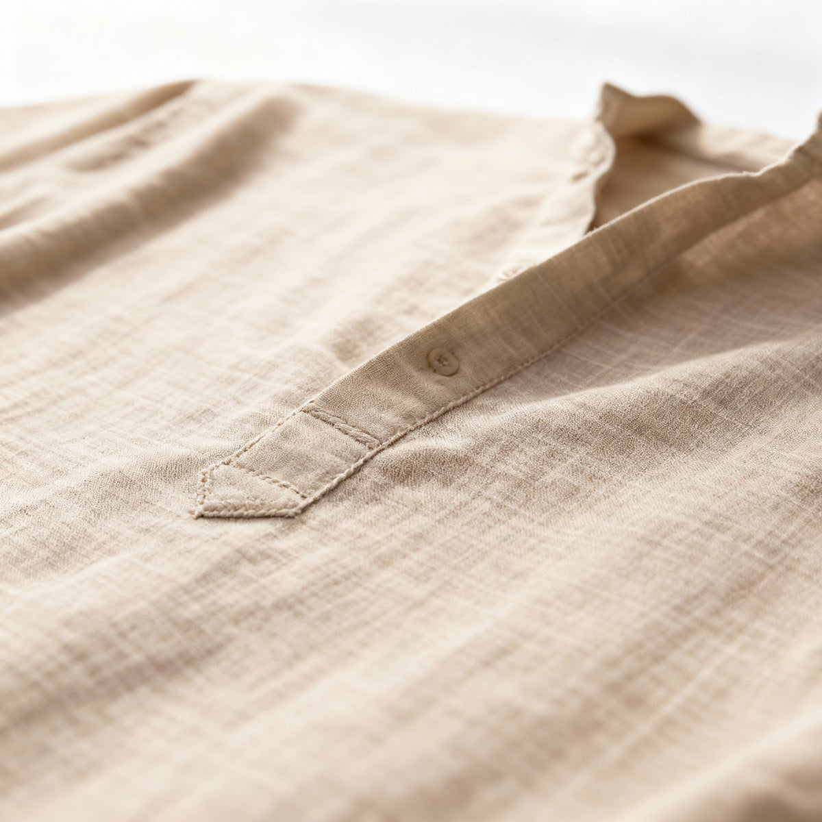 Men's Henley | V-Neck Long Sleeve Linen Relaxed Fit