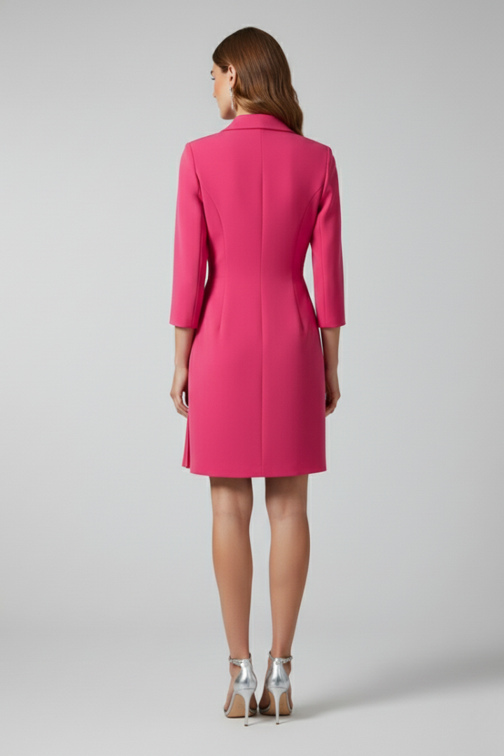 Women's Formal Dress | Notched Collar Wrap Midi Pleated