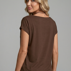 Women's Blouse | Cowl Neckline Short Sleeve Draped