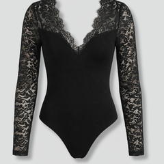 Women's Blouse | V Neck Lace Long Sleeve Slim Fit