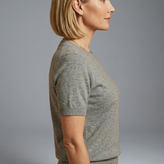 Women's Top | Crew Neck Knit Short Sleeve Ribbed