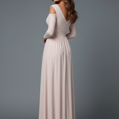 Women's Cocktail Dress | Maxi V-Neck Cold Shoulder