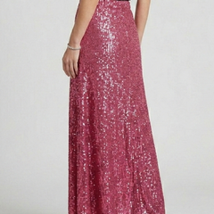 Women's Maxi Skirt | Sequin Elastic Waist Fitted Ankle