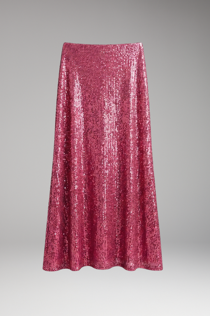 Women's Maxi Skirt | Sequin Elastic Waist Fitted Ankle
