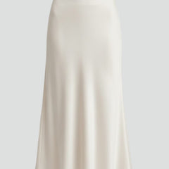 Women's Midi Skirt | High Waist Draped Satin
