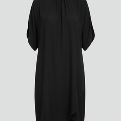 Women's Mini Dress | Mock Neck Slit Sleeves Straight Fit