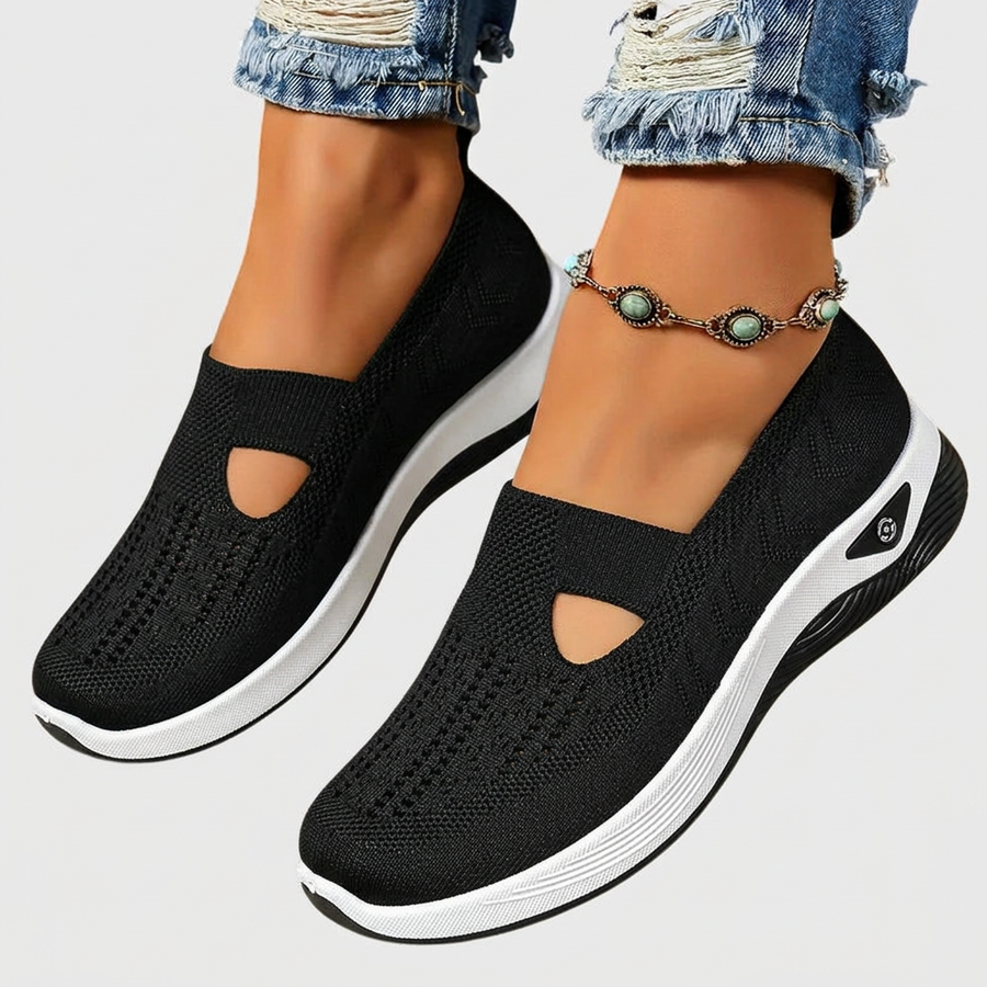 Women's Shoe | Mesh Slip-On Rounded Toe Cushioned Sole
