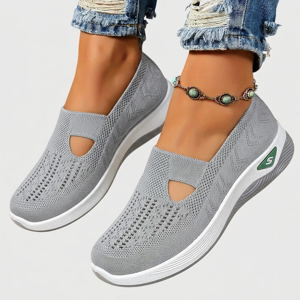 Women's Shoe | Mesh Slip-On Rounded Toe Cushioned Sole