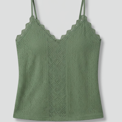 Women's Top | V Neck Sleeveless Lace Detail