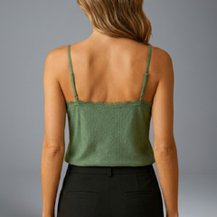 Women's Top | V Neck Sleeveless Lace Detail