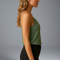 Women's Top | V Neck Sleeveless Lace Detail