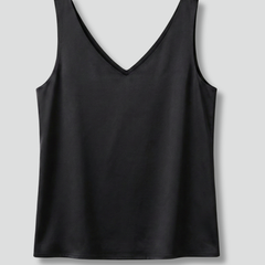 Women's Tank Top | V-Neck Sleeveless Satin Pull-On