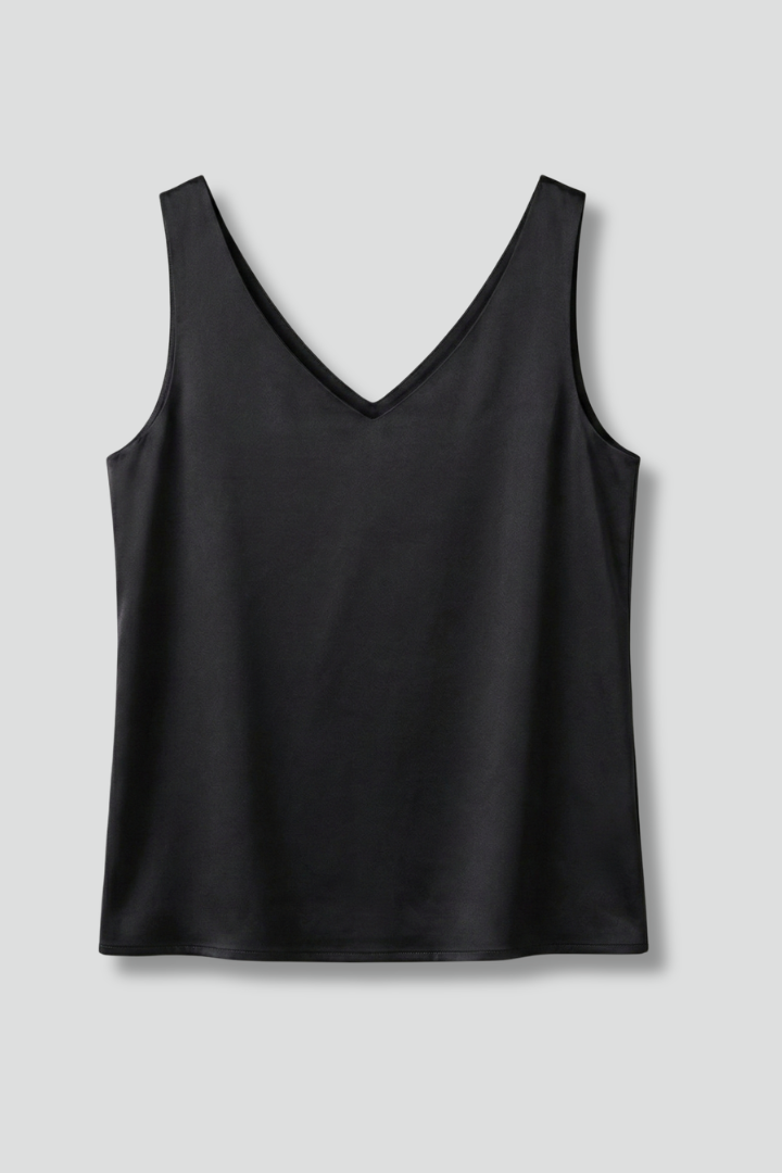 Women's Tank Top | V-Neck Sleeveless Satin Pull-On