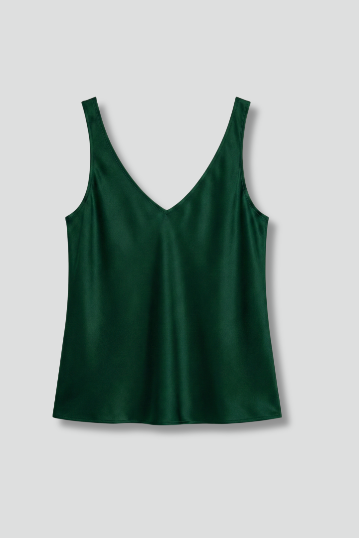 Women's Tank Top | V-Neck Sleeveless Satin Pull-On