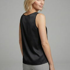 Women's Tank Top | V-Neck Sleeveless Satin Pull-On