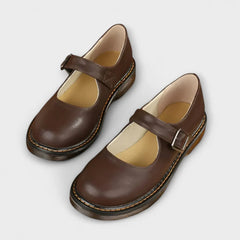 Women's Ballet Flats | Mary Jane Buckle Strap Leather