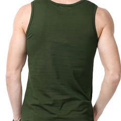 Men's Singlet Top | Crew Neck Knit Sleeveless Stretch
