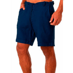 Men's Tailored Shorts | Relaxed Fit Linen Drawstring Rolled Hem
