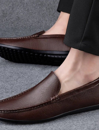 Men's Loafers | Slip-On Leather Closed Toe Textured Sole