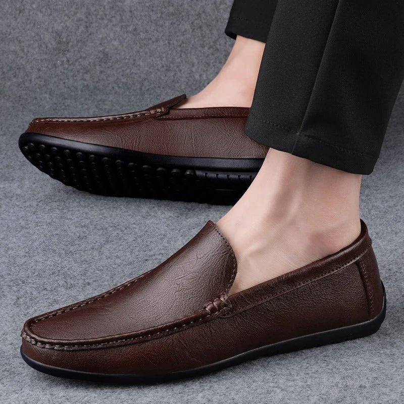 Men's Loafers | Slip-On Leather Closed Toe Textured Sole