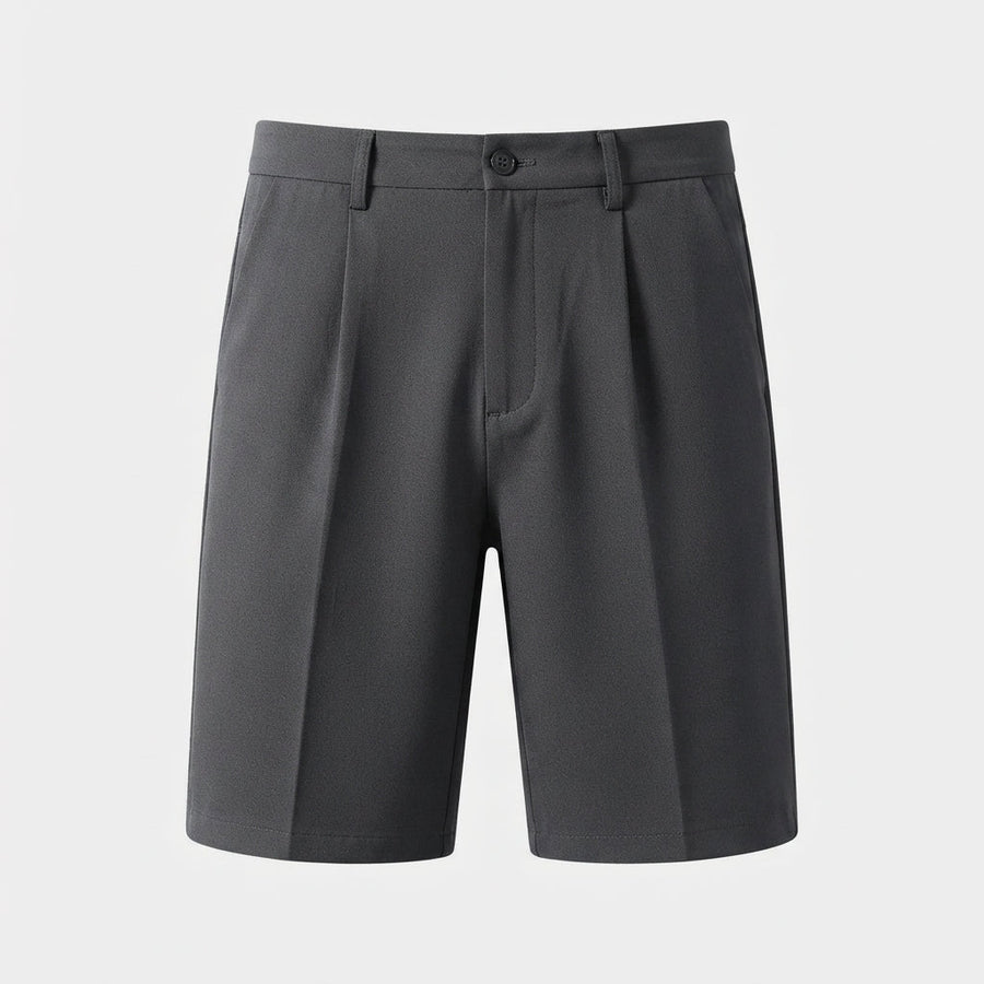 Men's Work Shorts | Straight-Leg Pleated Button Closure