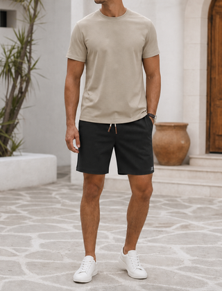 Alassio Waffle Knit Shorts in Black