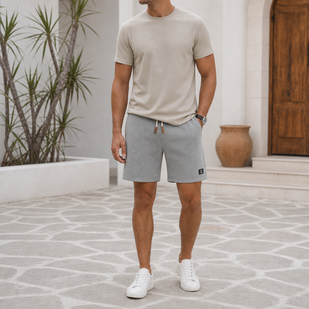 Alassio Waffle Knit Shorts in Gray
