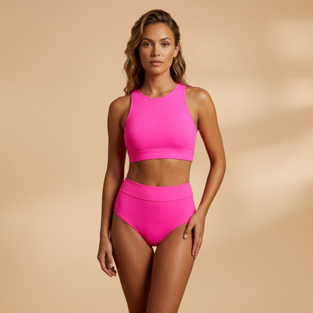 Women's Period Swimwear | High Waist Racerback Nylon