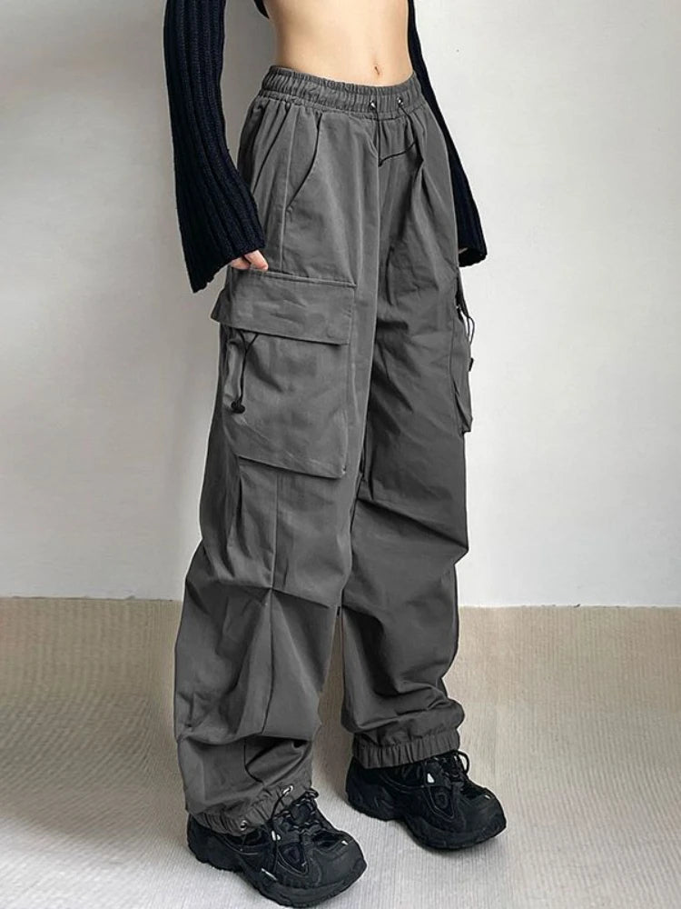 Women's Cargo Pants | Wide-Leg Relaxed Fit Drawstring Waist