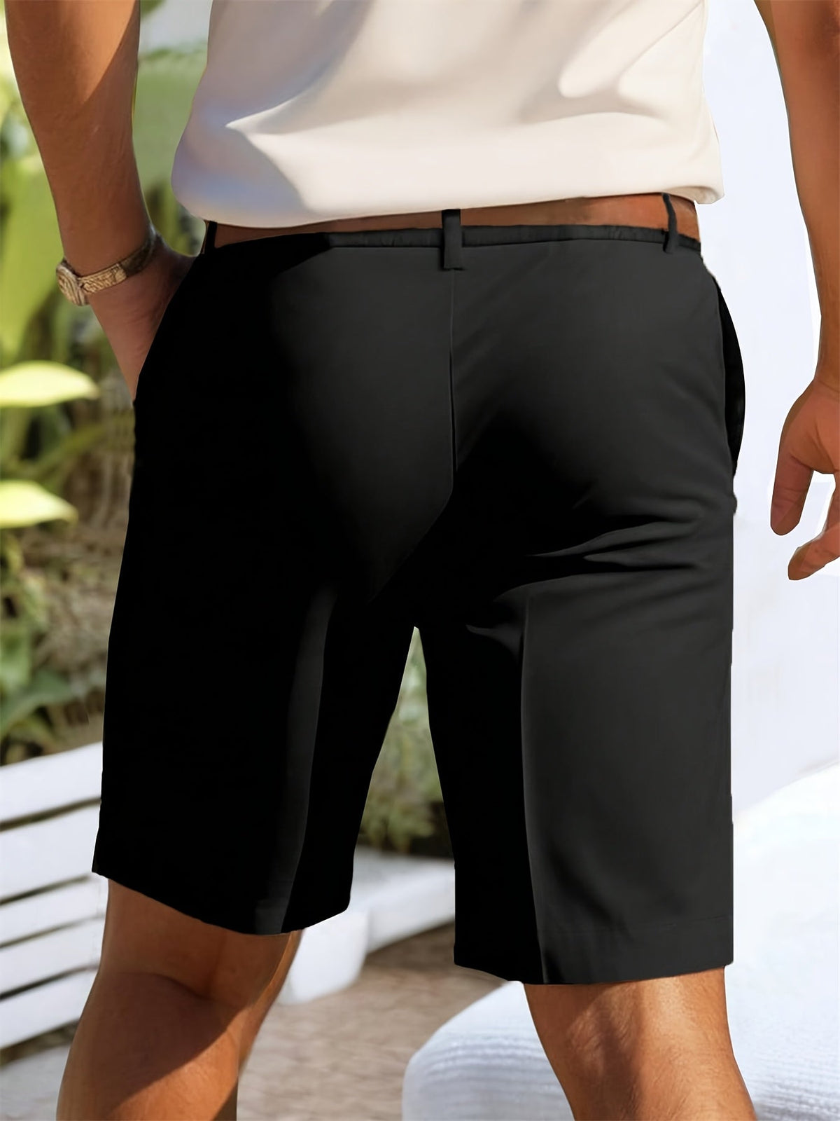 Men's Tailored Shorts | Regular Fit Woven Functional Pockets