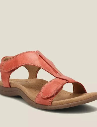 Women's Slide | T-Strap Arch Support Leather Cushioned