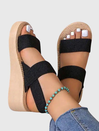 Women's Platform Sandals | Open Toe Mesh Velcro Slingback