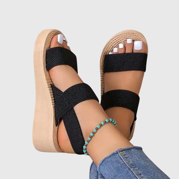 Women's Platform Sandals | Open Toe Mesh Velcro Slingback