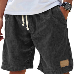 Men's Linen Shorts | Drawstring Waist Relaxed Fit Knee Length