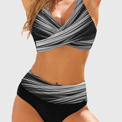 Women's Period Swimwear | Crossover V-Neck High-Waisted Geometric