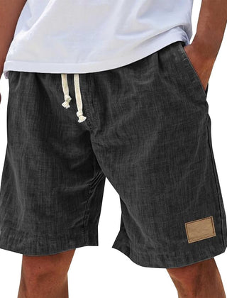 Men's Linen Shorts | Drawstring Waist Relaxed Fit Side Pockets