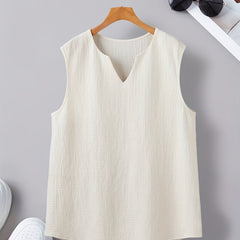 Men's Singlet Top | V-Neck Sleeveless Knit