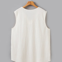 Men's Singlet Top | V-Neck Sleeveless Knit