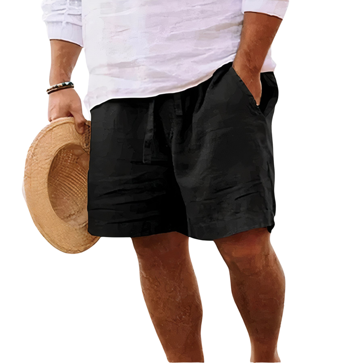 Men's Linen Shorts | Drawstring Waist Relaxed Fit Lightweight