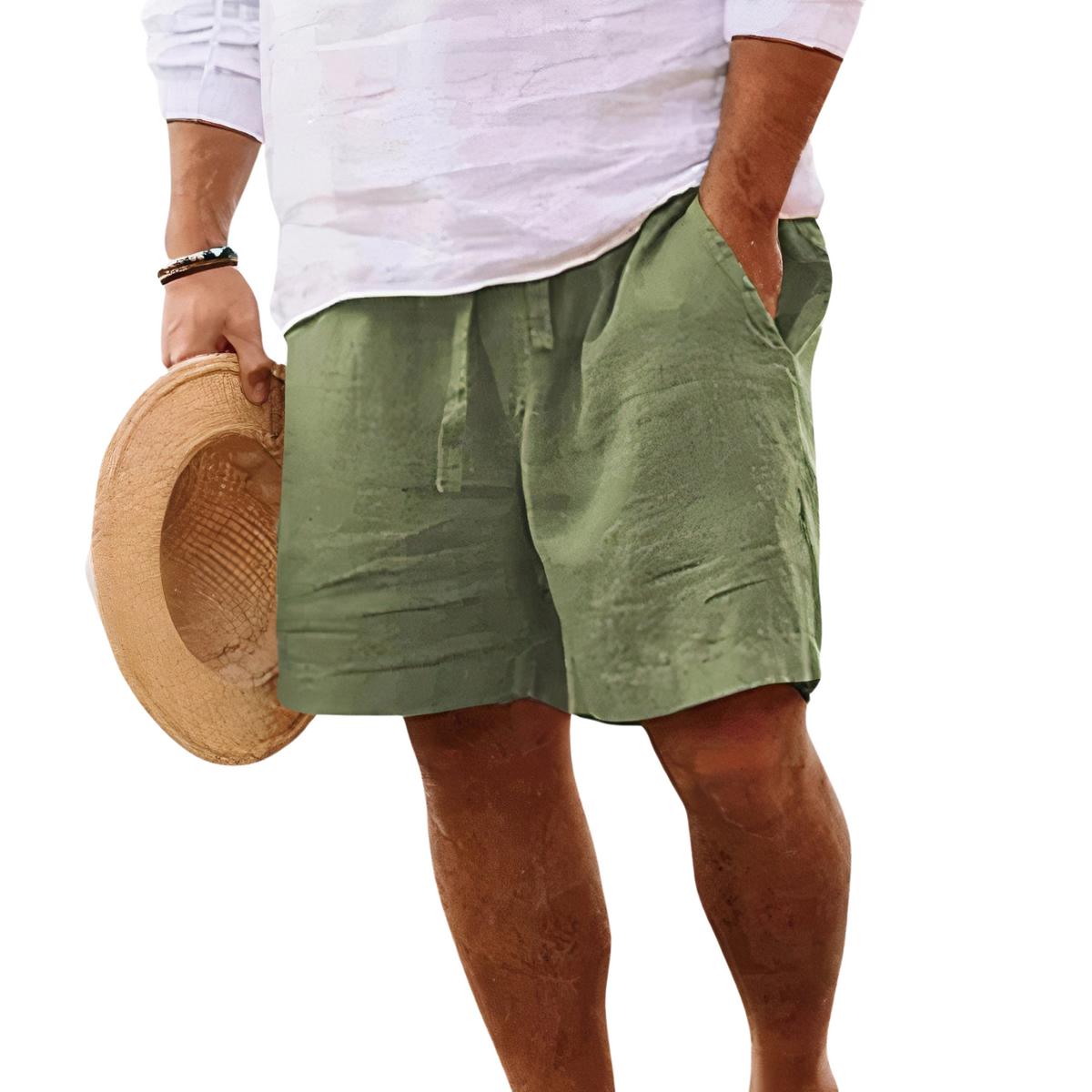 Men's Linen Shorts | Drawstring Waist Relaxed Fit Lightweight