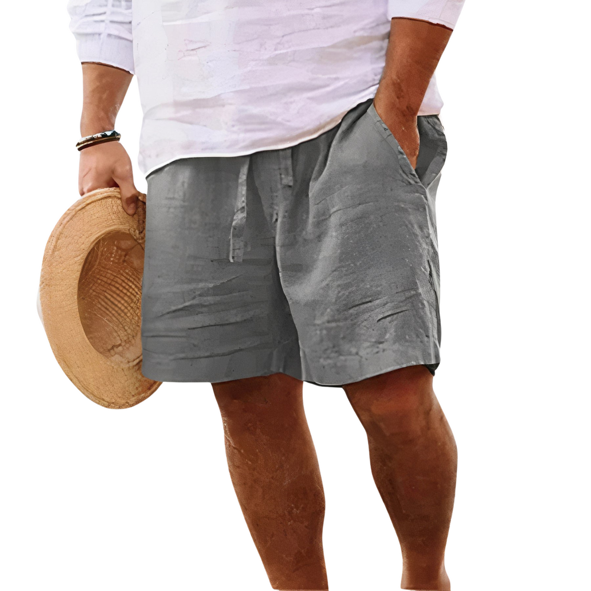 Men's Linen Shorts | Drawstring Waist Relaxed Fit Lightweight