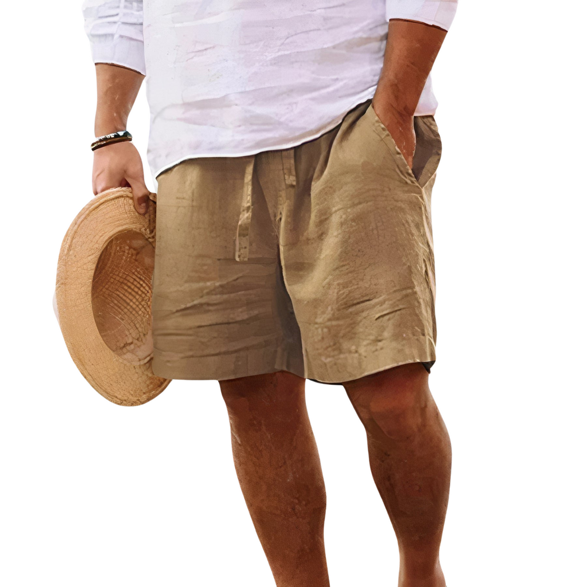 Men's Linen Shorts | Drawstring Waist Relaxed Fit Lightweight