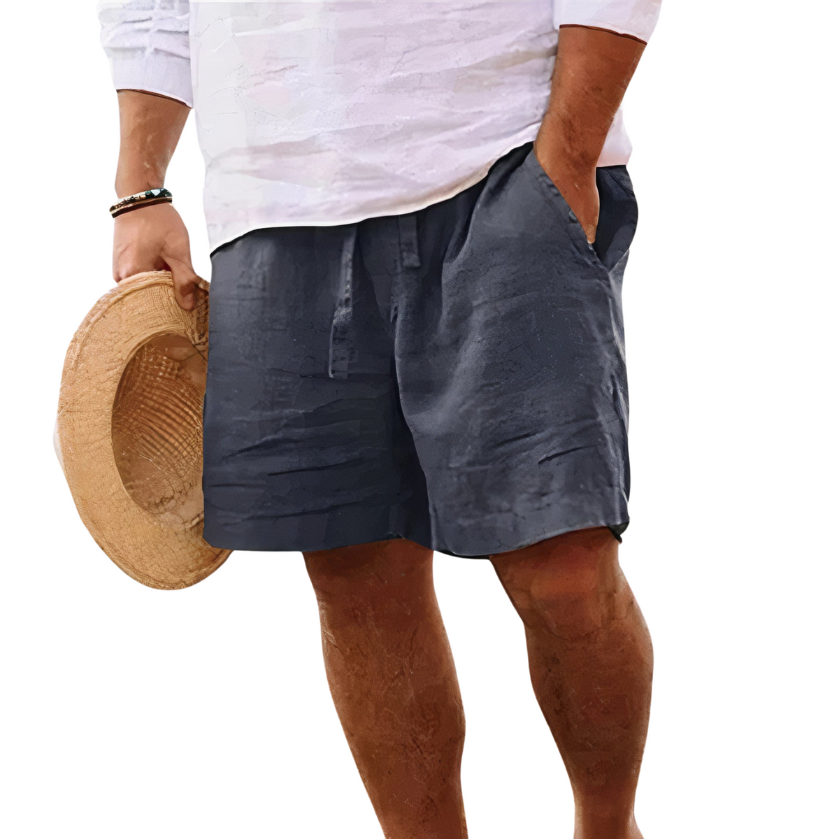 Men's Linen Shorts | Drawstring Waist Relaxed Fit Lightweight