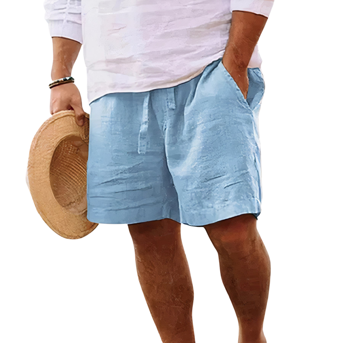 Men's Linen Shorts | Drawstring Waist Relaxed Fit Lightweight