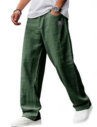 Men's Linen Pants | Relaxed Fit Straight Leg Breathable