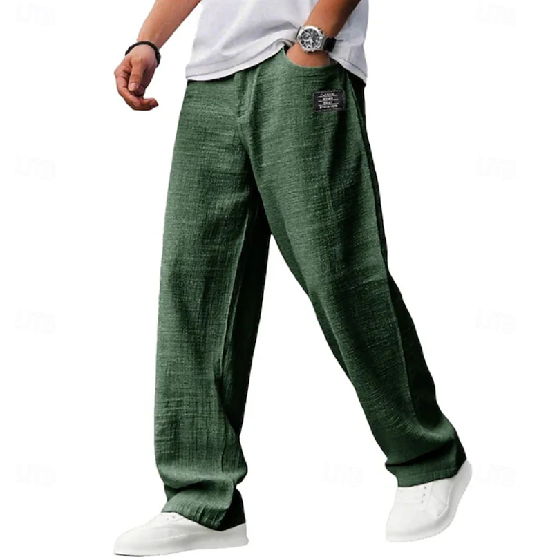 Men's Linen Pants | Relaxed Fit Straight Leg Breathable